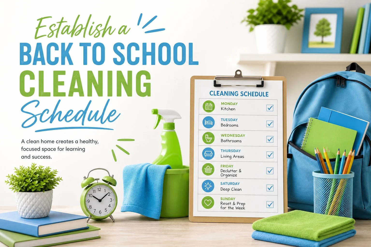 Establish a Back to School Cleaning Schedule - Green Cleaning DFW