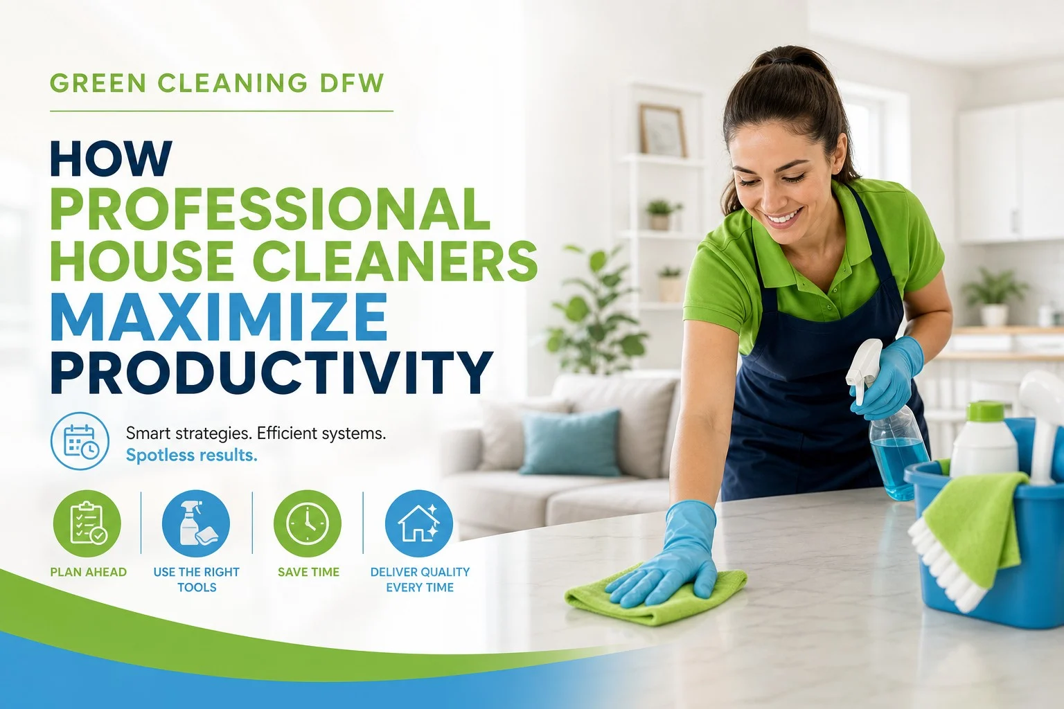 How Professional House Cleaners Maximize Productivity - Green Cleaning DFW