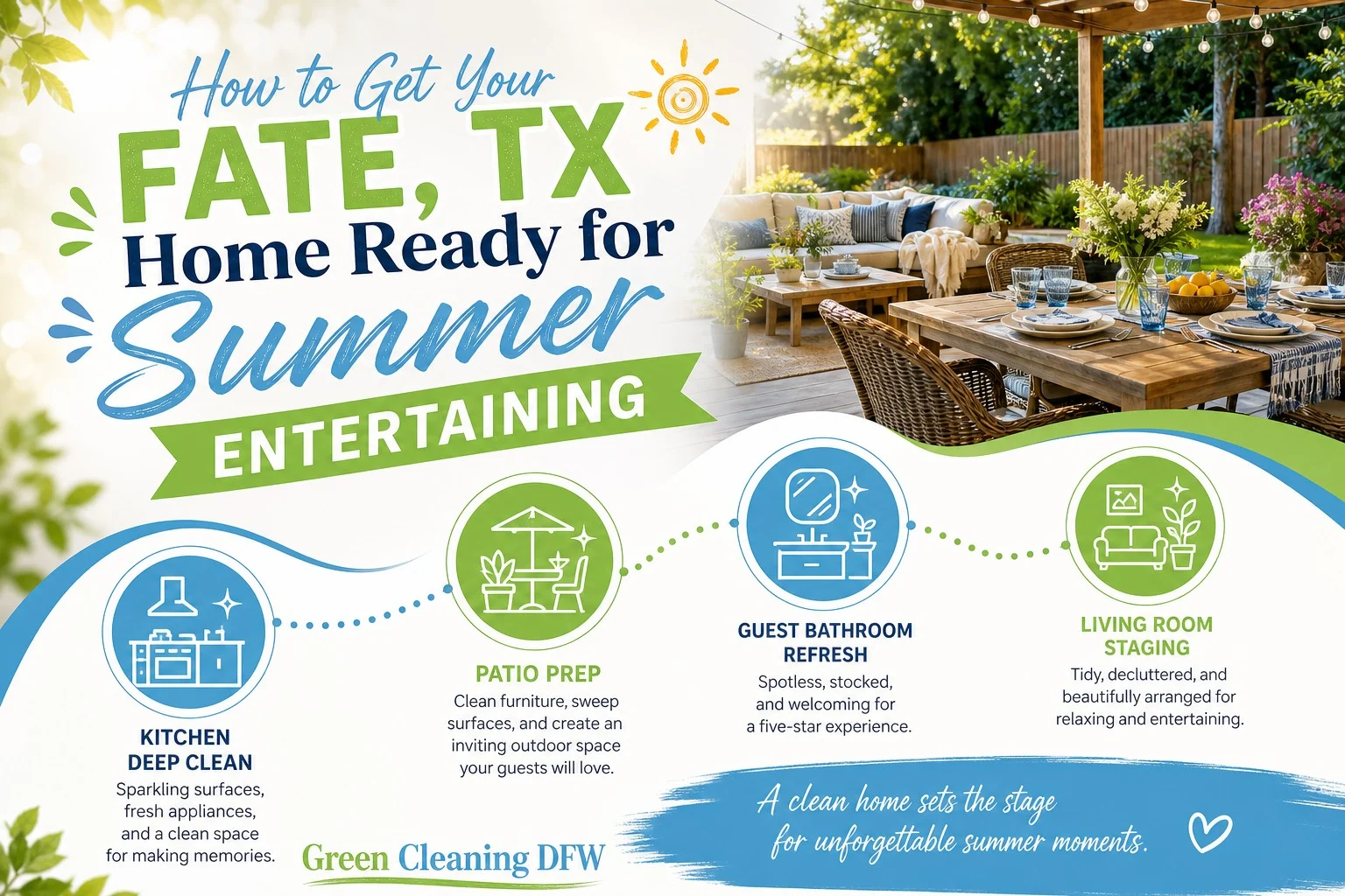 Summer Entertaining Home Cleaning Fate TX - Green Cleaning DFW